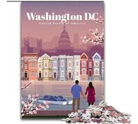 1000 Piece Jigsaw Puzzles for Teenagers Travel to Washington DC, Suitable for People Aged 14 And Above Educational Games Secret Santa Gifts 50x75cm