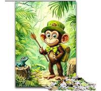 1000 Piece Jigsaw Puzzles for Teenagers Traveling Monkey, Suitable for Ages 14 And Up Home Decor Deal As Gifts for The Whole Family (size 26x38cm)