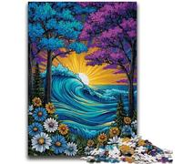 1000 Piece Jigsaw Puzzles for Teenagers Trees by The Ocean for And 14 Years And over Educational Challenge Fun Activities at Home, Birthday Gifts, Travel Gifts 50x75cm