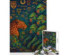 1000 Piece Jigsaw Puzzles for Teenagers Trial of The Leopard Abstract Painting Jigsaw Puzzles 1000 Educational Toy Gifts For Birthdays Hand Speed Race (38x26cm)