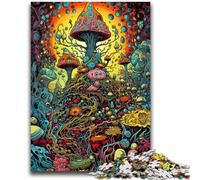 1000 Piece Jigsaw Puzzles for Teenagers Trippy Mushroom Medley Artistic Wall Decor & Birthday Gift Idea for Friends, Home Office 50x75cm