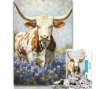 1000 Piece Jigsaw Puzzles for Teenagers Tulip Cow Adult Puzzles,Stress Reliever Staycation Kill Time Enhance Love between Couples 50x75cm