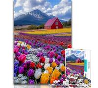 1000 Piece Jigsaw Puzzles for Teenagers Tulip Farm Adult Jigsaw,Fun Activity for Home, Rainy Days Toys, Birthday Gifts 38x26cm