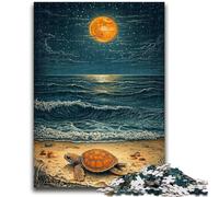 1000 Piece Jigsaw Puzzles for Teenagers Turtle on The Beach Adult Jigsaw,Quiz Game for Is Ideal As A Gift for The Whole Family (26x38cm)