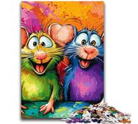 1000 Piece Jigsaw Puzzles for Teenagers Two Colorful Mice for 14+ Unique Challenge Game Family Games Christmas Birthday Gifts 26x38cm