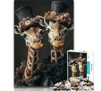 1000 Piece Jigsaw Puzzles for Teenagers Two Giraffes 1000 Pieces for Adults,Quiz Game Wall Decoration Unique Birthday And Xmas Gifts 75x50cm