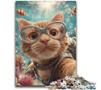1000 Piece Jigsaw Puzzles for Teenagers Undersea Orange Cat Family Game Stress Reliever Difficult Challenge Secret Santa Gifts 26x38cm