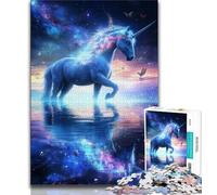 1000 Piece Jigsaw Puzzles for Teenagers Unicorn of The Universe,Challenging Game And Family Play with Fully Interlocking Randomly Shaped Pieces 50x75cm