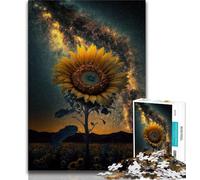1000 Piece Jigsaw Puzzles for Teenagers Universe Sunflower Puzzles for Teenagers,Challenging Family Activity Games DIY Toy for Home Wall Decor Gifts (size 75x50cm)
