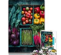 1000 Piece Jigsaw Puzzles for Teenagers Vegetable Collage 1000 Piece Jigsaw,Family Activity Fun at Home Activities, Birthday Present,Travel Gifts (size 38x26cm)