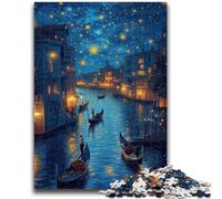 1000 Piece Jigsaw Puzzles for Teenagers Venice Under The Night Sky Adult Puzzles,Brain Intelligence Challenge Addictive Toys for Home Decoration (50x75cm)