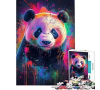 1000 Piece Jigsaw Puzzles for Teenagers Vibrant Panda Art Jigsaw 1000 Pieces Brain Teaser Game Gifts Ideas Hand Speed Race (Size 38x26cm)