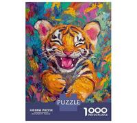 1000 Piece Jigsaw Puzzles for Teenagers Vibrant Tiger Joy Jigsaws for Adults Family Game Pattern Assembly Unique Birthday And Gifts 52x38cm/1000pcs
