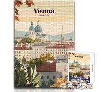 1000 Piece Jigsaw Puzzles for Teenagers Vienna Austria Cityscape Travel Poster Educational Games Precision Cutting Educational Toy Size 50x75cm