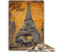 1000 Piece Jigsaw Puzzles for Teenagers Vintage Paris Eiffel Tower Challenging Game Toys Deal As Gifts for The Whole Family for Ages 14+ 26x38cm