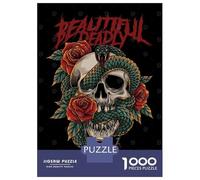 1000 Piece Jigsaw Puzzles for Teenagers Viper And Skull With Text Jigsaw for Adults Relax Games Hand Speed Race Deal As Gifts for The Whole Family 70x50cm/1000pcs