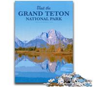 1000 Piece Jigsaw Puzzles for Teenagers Visit Grand Teton 1000 Pieces for Teenagers,Secret Santa Gifts for Age 14 Years Up (50x75cm)