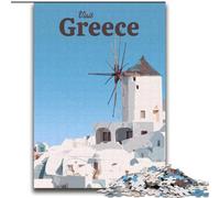 1000 Piece Jigsaw Puzzles for Teenagers Visit Greece Toy Intellectual Game for Home Decoration for Age 14 Years Up (38x52cm) 1000pcs