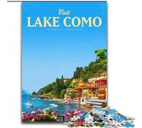 1000 Piece Jigsaw Puzzles for Teenagers Visit Lake Como, Suitable for People Aged 14 And Above Educational Games Secret Santa Gifts 26x38cm