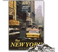 1000 Piece Jigsaw Puzzles for Teenagers Visit New York, Suitable for People Aged 14 And Above Educational Games Secret Santa Gifts 75x100cm