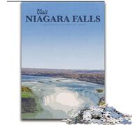 1000 Piece Jigsaw Puzzles for Teenagers Visit Niagara Falls, Stress Reliever Difficult Challenge Secret Santa Gifts for Age 14 Years Up 26x38cm