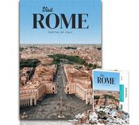 1000 Piece Jigsaw Puzzles for Teenagers Visit Rome,Family Entertainment Toys Is Ideal As A Gift for The Whole Family (38x26cm)