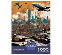 1000 Piece Jigsaw Puzzles for Teenagers War Tank Puzzles for Adults Brain Teaser Game Pattern Assembly for Birthday, Chrismas 52x38cm/1000pcs
