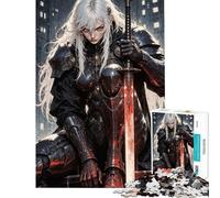 1000 Piece Jigsaw Puzzles for Teenagers Warrior Woman with Sacred Sword Jigsaw Puzzle Fun Games Perfect Decoration Deal As Gifts for The Whole Family (Size 38x52cm)