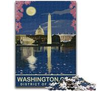 1000 Piece Jigsaw Puzzles for Teenagers Washington City by Night 1000 Pieces for Teenagers,learning Educational for Is Ideal As A Gift for The Whole Family (26x38cm)