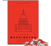 1000 Piece Jigsaw Puzzles for Teenagers Washington DC, Suitable for People Aged 14 And Above Educational Games Secret Santa Gifts 26x38cm