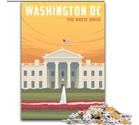1000 Piece Jigsaw Puzzles for Teenagers Washington DC, Suitable for People Aged 14 And Above Educational Games Secret Santa Gifts 26x38cm