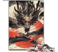 1000 Piece Jigsaw Puzzles for Teenagers Watercolor Chinese Dragon, Educational Toys for Is Ideal As A Gift for The Whole Family for And 14 Years Old (Size 26x38cm)