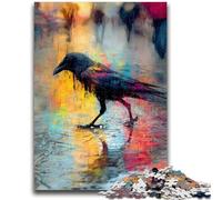 1000 Piece Jigsaw Puzzles for Teenagers Watercolor Crow, Educational Toys for Is Ideal As A Gift for The Whole Family for And 14 Years Old 26X38CM