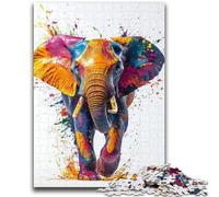 1000 Piece Jigsaw Puzzles for Teenagers Watercolor Elephant 1000 Piece Puzzle,Challenging Game for Is Ideal As A Gift for The Whole Family (38x26cm)