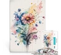 1000 Piece Jigsaw Puzzles for teenagers Watercolor Flowers Brain Teaser Game for is ideal as a gift for the whole family 50x70cm