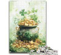 1000 Piece Jigsaw Puzzles for Teenagers Watercolor Four-leaf Clover Jigsaw,for Educational Game Challenge Toy Birthday Present, Gifts, Wall Art (38x26cm)