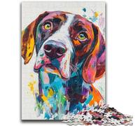 1000 Piece Jigsaw Puzzles for Teenagers Watercolor German Shorthaired Pointers Puzzles,Decompressing Intellectual Educational Toy Perfect Decoration (50x75cm)