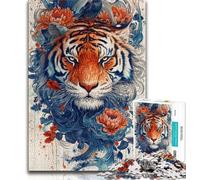 1000 Piece Jigsaw Puzzles for Teenagers Watercolour Art Tiger Teenager Jigsaw,Birthday Present, Gifts, Wall Art for Age 14 Years Up 26x38cm