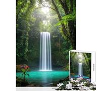 1000 Piece Jigsaw Puzzles for Teenagers Waterfall in A Lush Green Forest Hands-on Game Birthday Present Toy Wall Decor Unique Gifts for Birthday And Christmas (38X26CM)