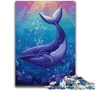 1000 Piece Jigsaw Puzzles for Teenagers Whale Family Game Stress Reliever Difficult Challenge Secret Santa Gifts 26x38cm