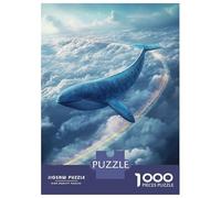 1000 Piece Jigsaw Puzzles for Teenagers Whale Flying through Clouds with Rainbow Adult Jigsaw Fun Games Perfect Decoration for Birthday, Chrismas 70x50cm/1000pcs
