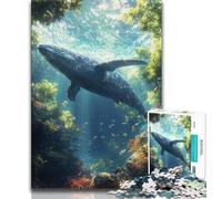 1000 Piece Jigsaw Puzzles for Teenagers Whale Jumping Out, Train Your Brain And Hands,gifts for Friends And Family for Age 14 38x26cm