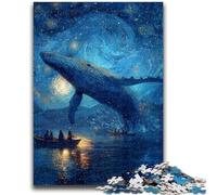 1000 Piece Jigsaw Puzzles for Teenagers Whales in The Starry Sky Artistic Wall Decor & Birthday Gift Idea for Friends, Home Office 50x75cm
