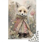 1000 Piece Jigsaw Puzzles for Teenagers Whimsical Fox in Garden Art Print Puzzle for Adults Hands-on Game Wall Decoration Unique Birthday And Gifts 38x26cm/1000pcs