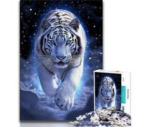 1000 Piece Jigsaw Puzzles for Teenagers White Fantasy Tiger,Learning Educational Toys Family Games Unique Birthday And Gifts (75x50cm)