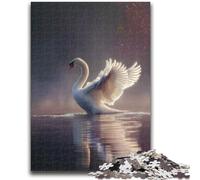 1000 Piece Jigsaw Puzzles for Teenagers White Swan Oil Painting Jigsaw,Toys Educational Games Stress Relieving Unique Birthday And Gifts (26x38cm)