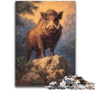 1000 Piece Jigsaw Puzzles for Teenagers Wild Boar Toys Educational Games Stress Relieving Parent-child Interaction for Ages 14+ 50x75cm