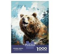 1000 Piece Jigsaw Puzzles for Teenagers Wild Brown Bear Painting Puzzle for Adults Brain Teaser Game Birthday Present Help The Brain Exercise 38x26cm/1000pcs