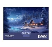 1000 Piece Jigsaw Puzzles for Teenagers Winter Cabin on A Lake Adult Puzzles Toy Wall Decor A Work of Art for Birthday, Chrismas 38x26cm/1000pcs
