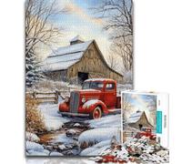 1000 Piece Jigsaw Puzzles for Teenagers Winter Farm,Help The Brain Exercise Addictive Toys to Cultivate Patience Artists Collection,Fine Art 75x50cm